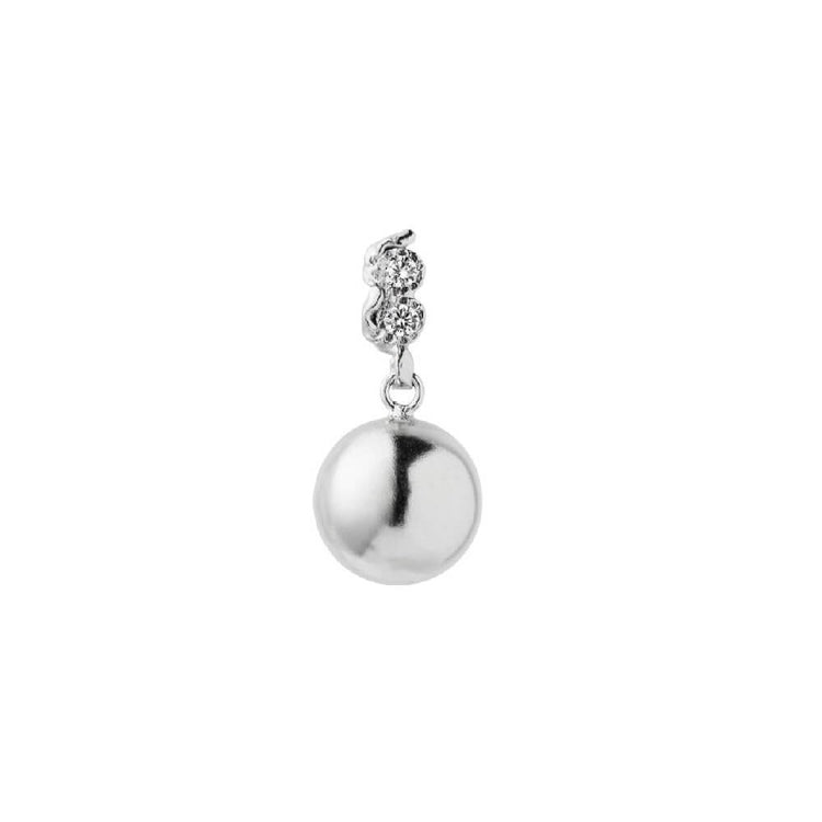 TWIN FLOW & DISCO BALL EARRING SILVER