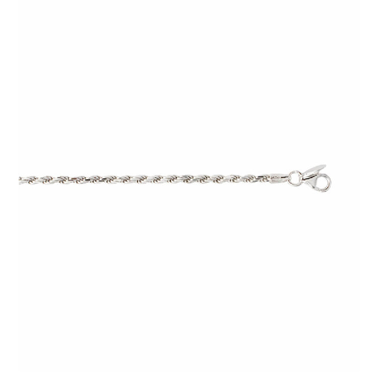 Armbånd sølv rhodineret cordel 17+3 cm