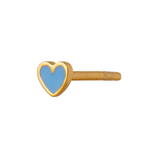 Petit Love Heart Blå Ørering Guld